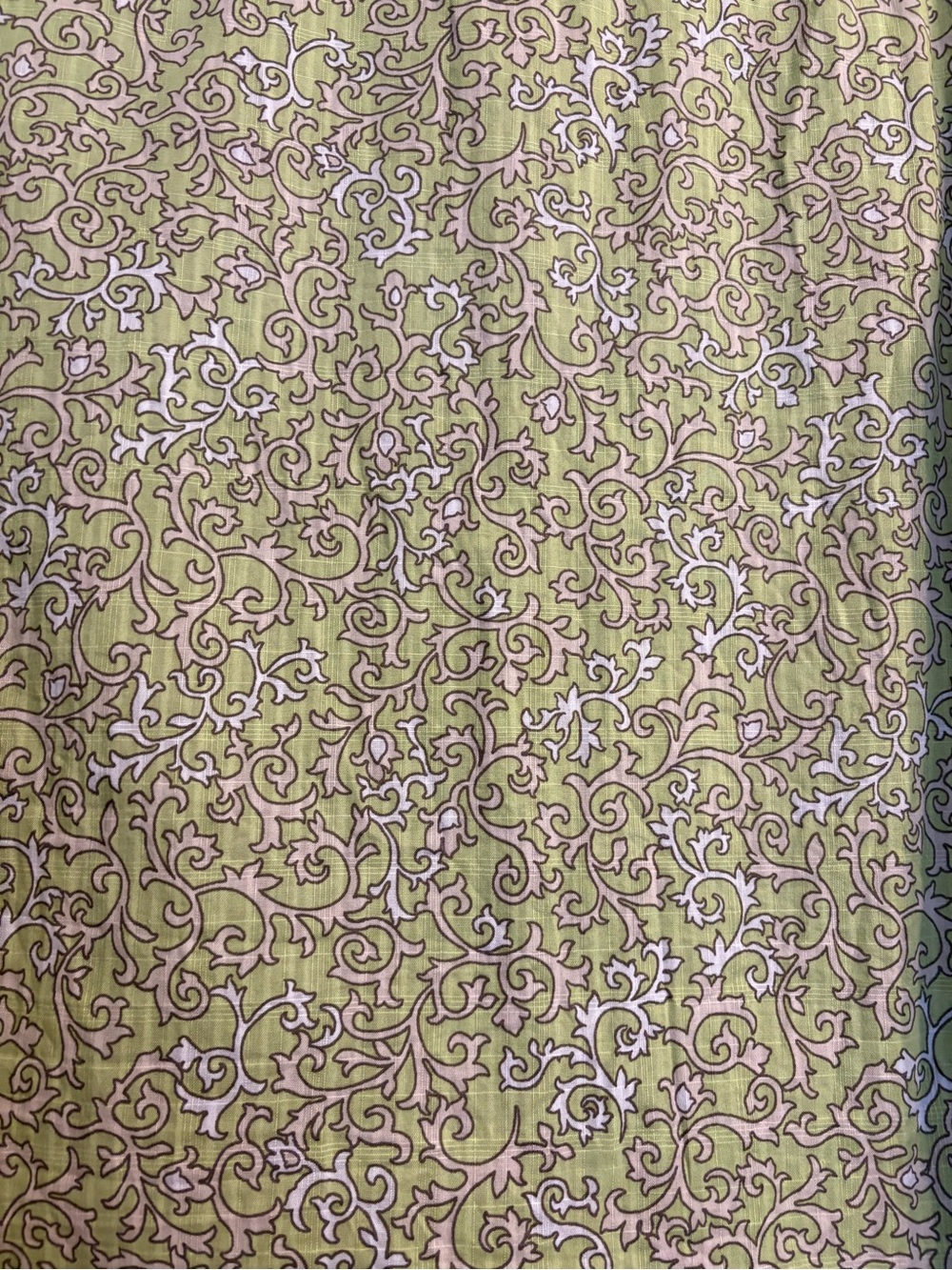 Karen Scott XL Lime Green Paisley-Print Button-Down Shirt 3/4 Sleeves - Picture 5 of 5